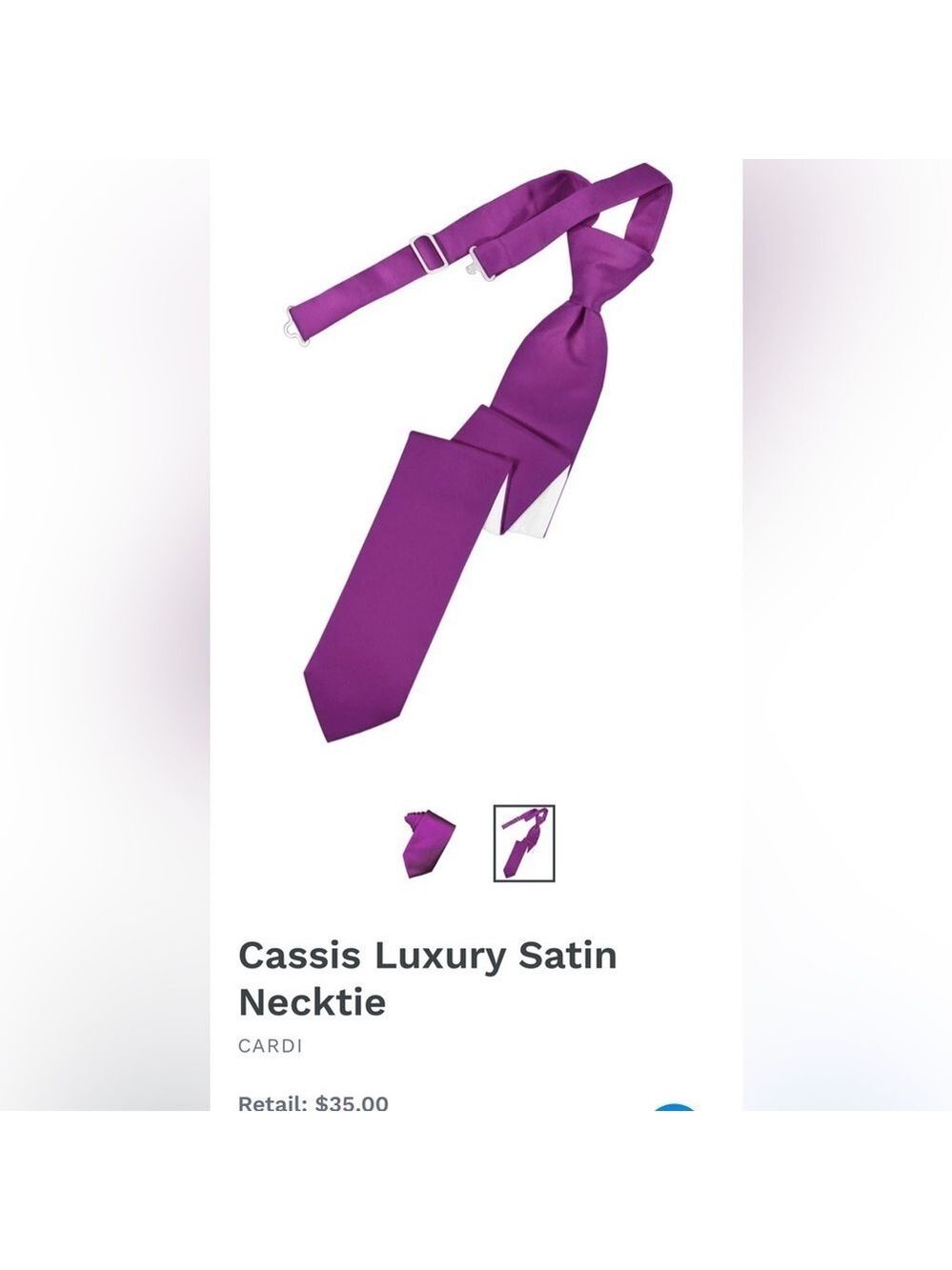 Cassis Electric Purple Magenta Tie Wedding Prom Tuxedo Pre Tied clip